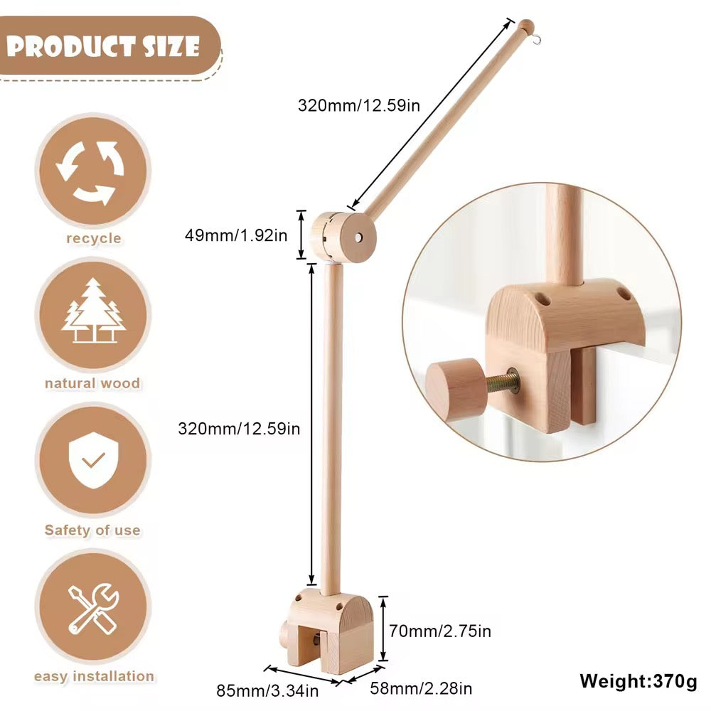 Wooden Baby Crib Mobile Holder/ Arched Bed Bell Holder - Thefirstgiggles