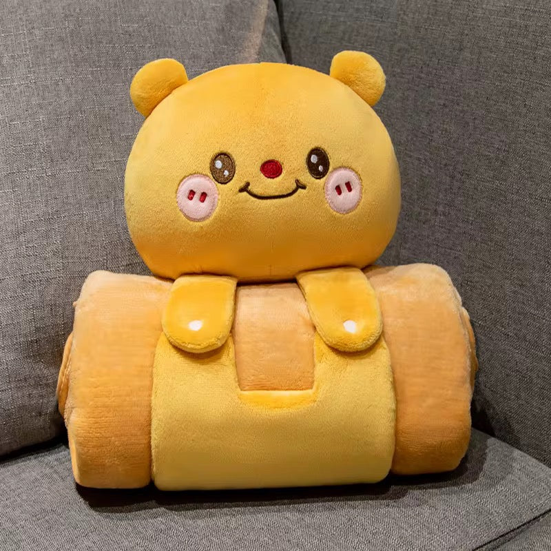 2-in-1 Hugging Pillow Blanket including Animal Plush Toy - Thefirstgiggles