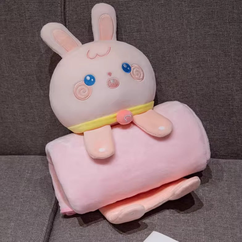 2-in-1 Hugging Pillow Blanket including Animal Plush Toy - Thefirstgiggles