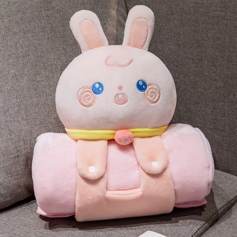 2-in-1 Hugging Pillow Blanket including Animal Plush Toy - Thefirstgiggles